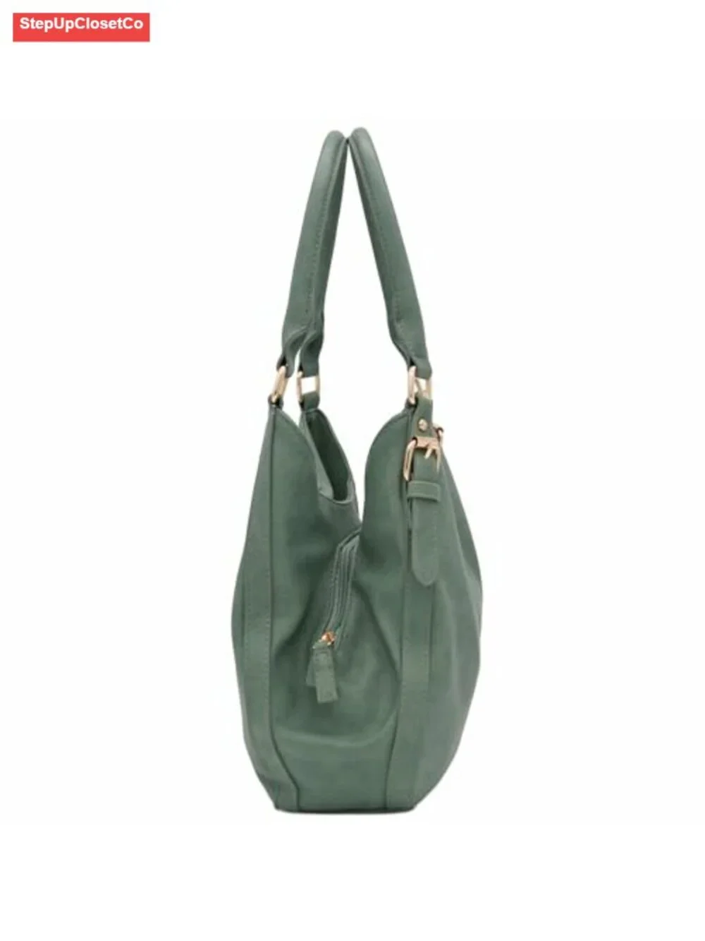 Faux Leather Hobo Bag Lightweight 3 Compartment Top Handle Shoulder Purse
